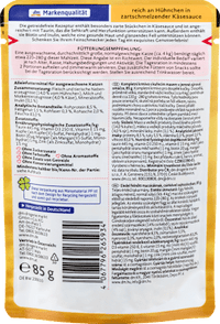 Nat kattenvoer, rijk aan kip in kaassaus, Exquisit, 85 g