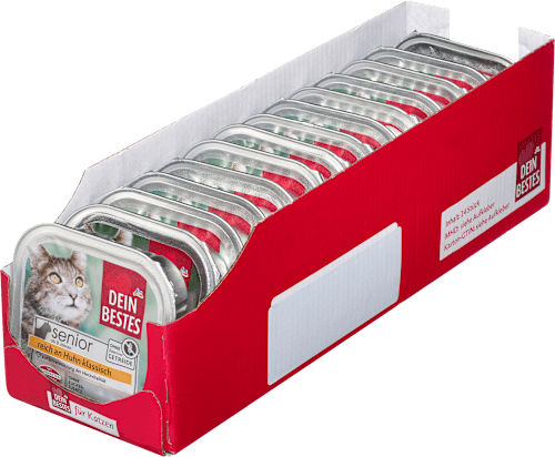 Nassfutter Katze reich an Huhn, Senior, Multipack (14x100 g), 1,4 kg