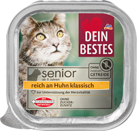 Nassfutter Katze reich an Huhn, Senior, Multipack (14x100 g), 1,4 kg