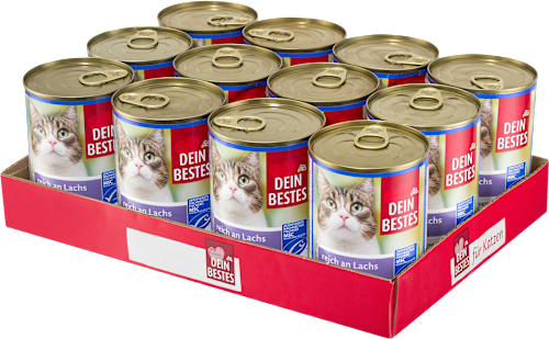 Nassfutter Katze reich an Lachs in Sauce, Multipack (12x415 g), 4,98 kg