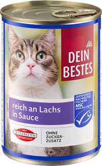 Nassfutter Katze reich an Lachs in Sauce, Multipack (12x415 g), 4,98 kg