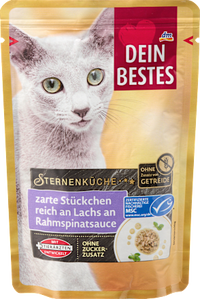 Nassfutter Katze reich an Lachs, Sternenküche, 100 g