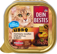 Nassfutter Katze reich an Pute, BBQ, 100 g