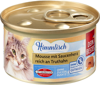 Nassfutter Katze reich an Truthahn, Mousse mit Saucenherz, 85 g
