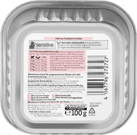 Nassfutter Katze sensitive reich an Truthahn in Gelee, Multipack (17x100 g), 1,7 kg