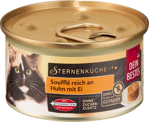 Nassfutter Katze Soufflé reich an Huhn mit Ei, Sternenküche, 85 g