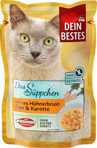 Nat kattenvoer, soep met kipfilet &amp; wortel, de soep, 40 g