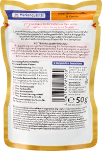 Nassfutter Katze, Suppe mit Hühnerbrustfilet & Karotte, das Süppchen, 50 g