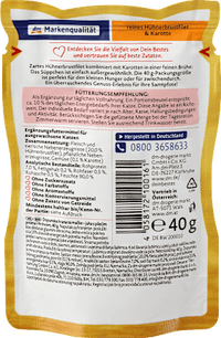 Nat kattenvoer, soep met kipfilet &amp; wortel, de soep, 40 g