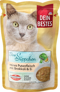 Nat kattenvoer soep met kalkoen, broccoli &amp; ei, de soep, 40 g