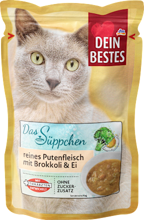 Nat kattenvoer soep met kalkoen, broccoli &amp; ei, de soep, 40 g