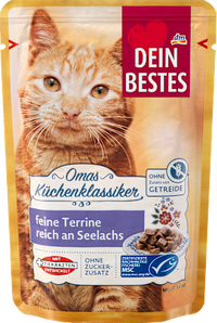 Nat kattenvoer terrine rijk aan koolvis, oma's keukenklassieker, 100 g