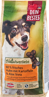 Trockenfutter Hund mit Huhn, Kartoffel & Aloe Vera, Naturverliebt, 1 kg
