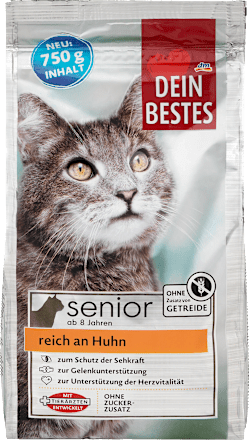 Droog kattenvoer met kip, senior, 750 g