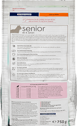 Droog kattenvoer met kip, senior, 750 g