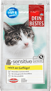 Droogvoer voor katten met gevogelte, 750 g