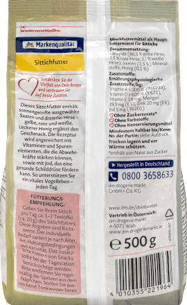 Vogelfutter mit Vitaminen, Jod & Honig, 500 g