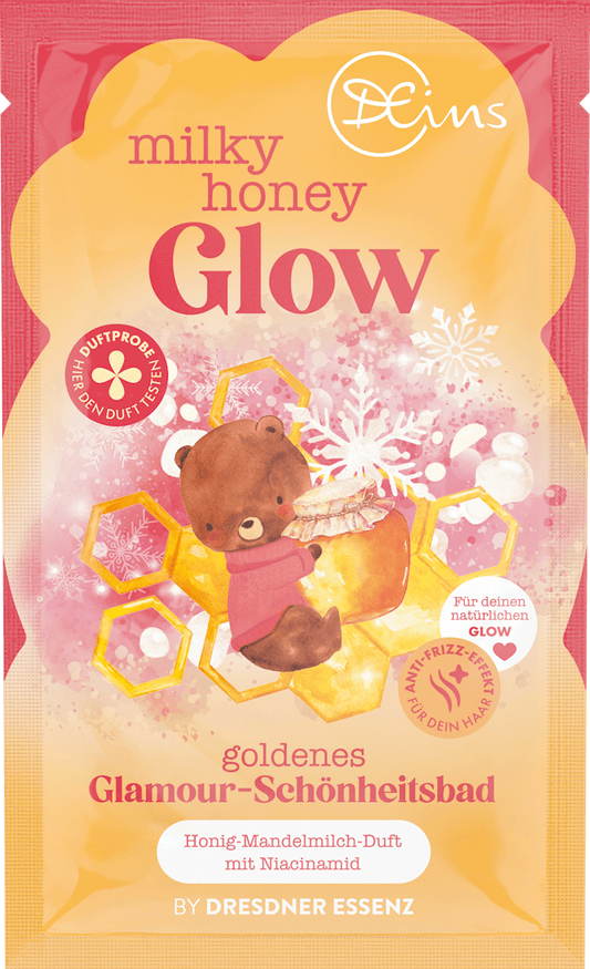 DEins Bain moussant milky honey Glow, 40 ml