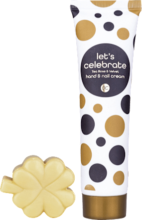 Geschenkset "let´s celebrate" Handcreme & Seife "Kleeblatt", schwarz-weiß-gold, 1 St
