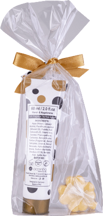Geschenkset "let´s celebrate" Handcreme & Seife "Kleeblatt", schwarz-weiß-gold, 1 St