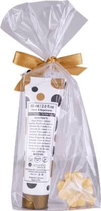Geschenkset "let´s celebrate" Handcreme & Seife "Kleeblatt", schwarz-weiß-gold, 1 St