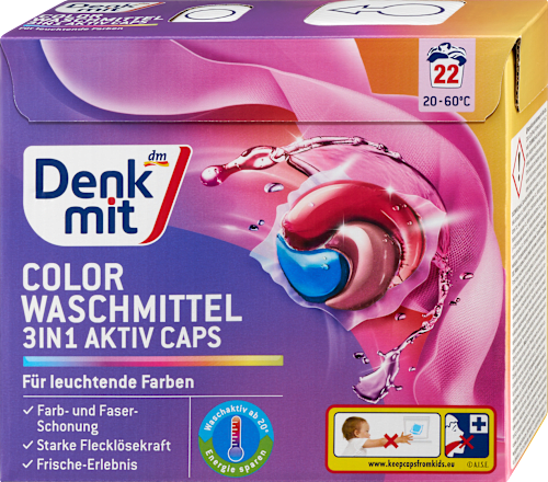 Colorwaschmittel 3in1 Aktiv Caps, 22 Wl