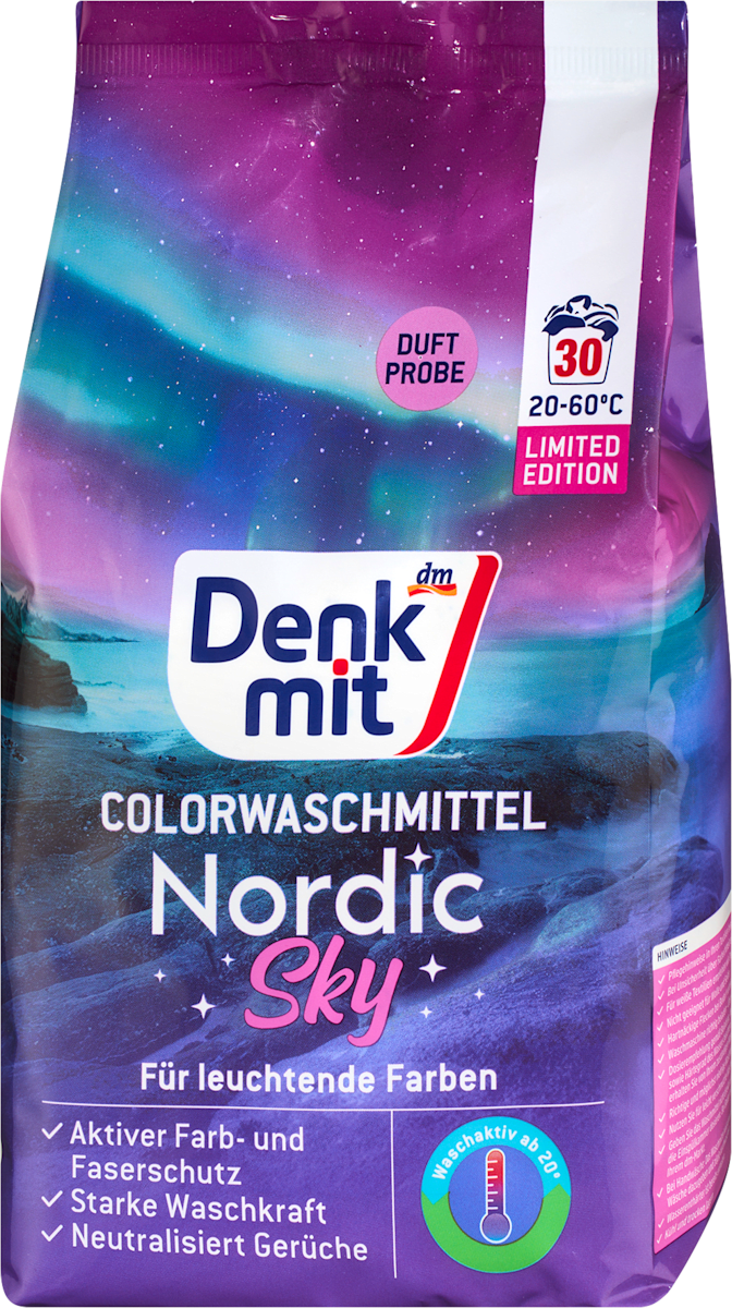 Denkmit Colorwaschmittel Pulver Nordic Sky, 30 Wl