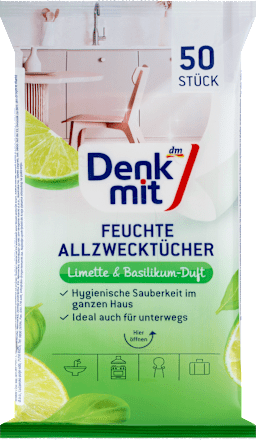 Feuchte Allzwecktücher Limette & Basilikum, 50 St