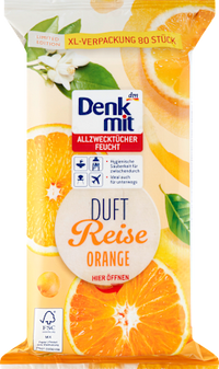 Feuchte Allzwecktücher Orange, 80 St Denkmit