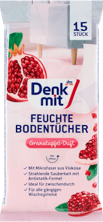 Denkmit Vochtige Vloerdoekjes Granaatappel, 15 stuks