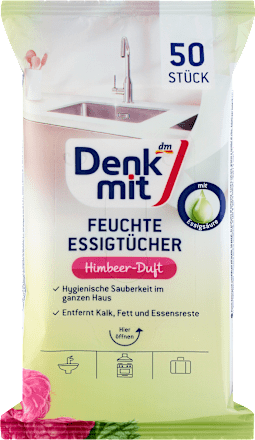 Feuchte Essigtücher Himbeere, 50 St
