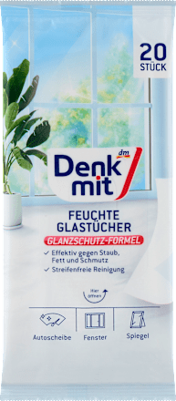 Feuchte Reinigungstücher für Glas, 20 St Denkmit