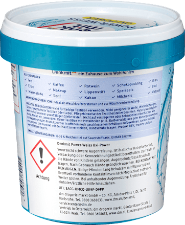 Fleckenentferner Pulver Oxi Power Weiß, 750 g Denkmit