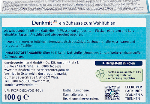 Gallseife Fleckenbehandlung, 100 g