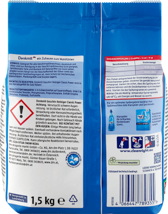 Afwaspoeder Classic, 1,5 kg