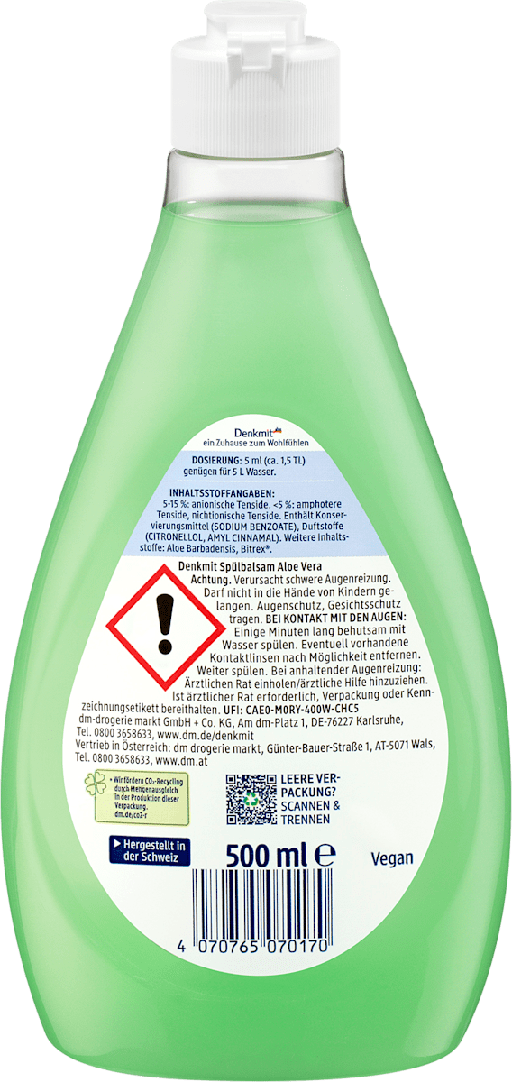 Denkmit Spülmittel Balsam Aloe Vera, 500 ml
