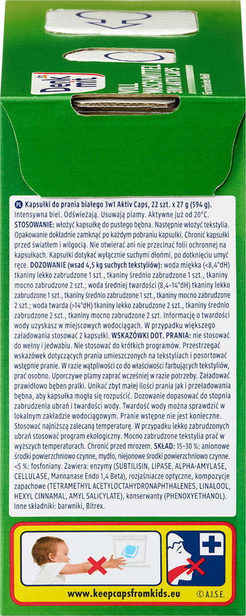 Vollwaschmittel 3in1 Aktiv Caps, 22 Wl