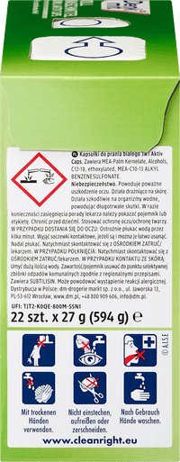 Vollwaschmittel 3in1 Aktiv Caps, 22 Wl