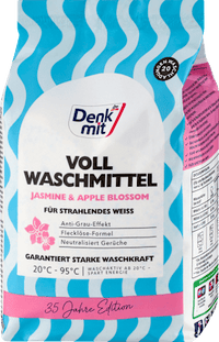 Vollwaschmittel Pulver Jasmine & Apple Blossom mit Metallbox Gratis, 20 Wl Denkmit