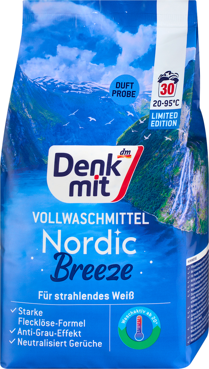Denkmit Vollwaschmittel Pulver Nordic Breeze, 30 Wl