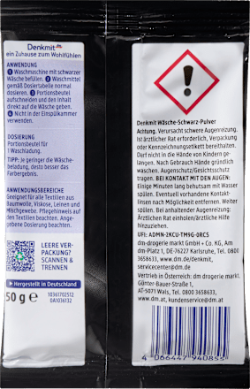 Wäsche schwarz Pulver, 50 g