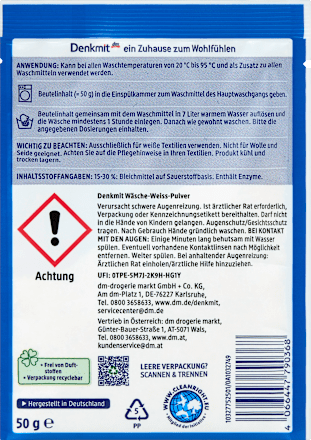 Wäsche Weiß Pulver, 50 g