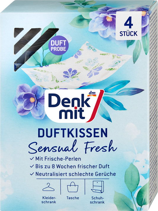Coussin parfumé Denkmit pour linge, Sensual Fresh, 4 pcs