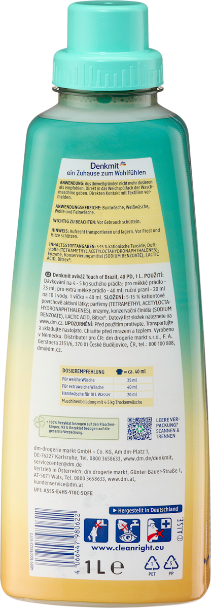 Weichspüler Touch of Brazil 40WL, 1 l