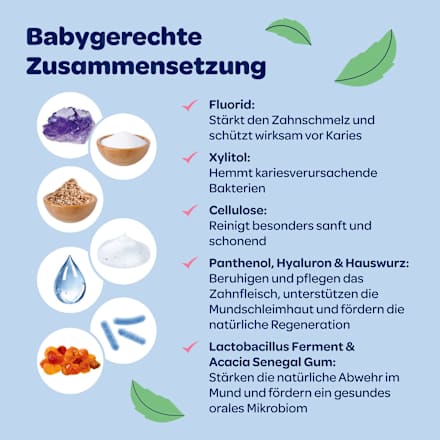 Dentinox Baby Mundflora+ Tandpasta met vingertandenborstel, 0-2 jaar, 30 ml