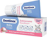 Dentinox Baby Mundflora+ Tandpasta met vingertandenborstel, 0-2 jaar, 30 ml