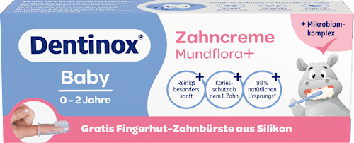 Dentinox Baby Mundflora+ Tandpasta met vingertandenborstel, 0-2 jaar, 30 ml