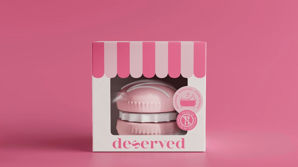 Badebombe Macaron Raspberry Vanilla, 100 g