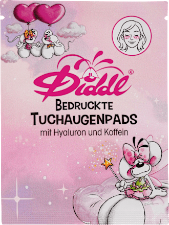 Augenpads Diddl Tuch bedruckt Hyaluron & Koffein (1 Paar), 2 St