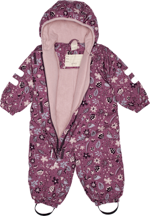 Schneeanzug mit Blumen-Muster, rosa, Gr. 86/92, 1 St